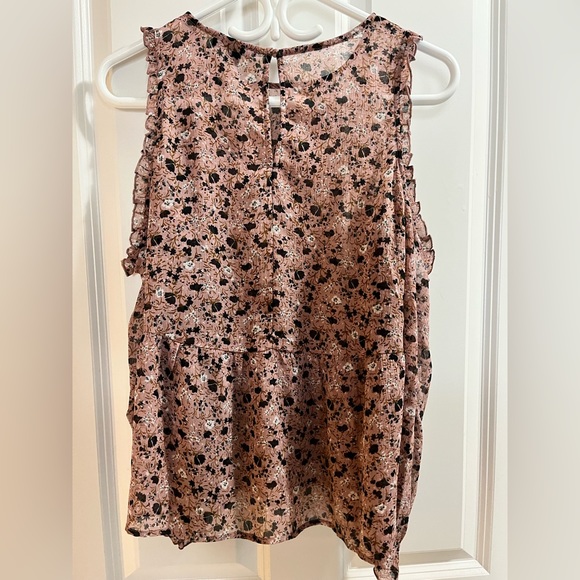 American Eagle Outfitters Pink Floral Cold Shoulder Top |Size M - Picture 3 of 4